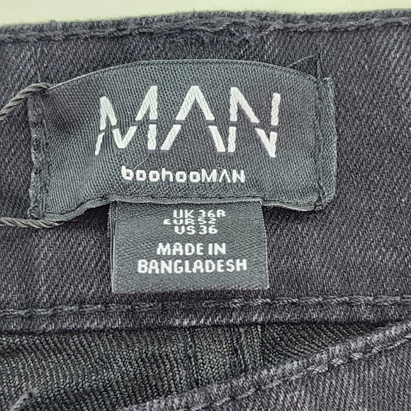 Boohoo Men's True Black Skinny Stretch Jean - 36R - Picture 6 of 9